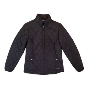 Eddie Bauer Women's Black Light Weight Quilted Parka Jacket Medium‎